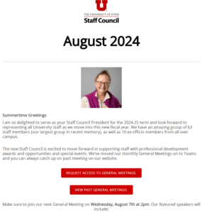 Staff Council Newsletter August 2024