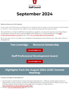 Staff Council Newsletter September 2024